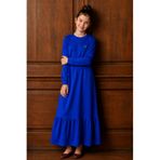 Angel&Co. Girls Clothing Kız Çocuk Mavi Uzun Kollu Maksi Tesettür Penye Elbise
