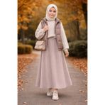 Angel&Co. Girls Clothing Modest Uzun Kız Çocuk Açık Renk Mevsimlik Etek