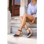 ANGELİNA JONES CHRİS KADİN LACİVERT GERCEK SUET ESPADRİL SANDALET