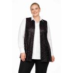 angelino butik Büyük Beden Uzun Payet Yelek – Rahat Kalıp, Basen Gizleyen Model (40–62) ND4031