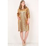 Angelino Butik KL5601 Gold Abiye Kadın Elbise