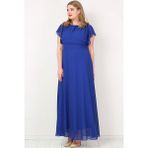 Angelino Butik KL7881 Saks Kadın Abiye Elbise