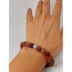 Angelit Taşlı Rudraksha Tohum Unisex Bileklik 8mm
