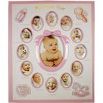 Angelphoto 240'LIK Bebek Fotoğraf Albümü 12 Ay Fotoğraf Çerçevesi Bebek Albümü Pembe