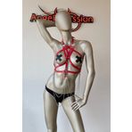 Angels Passion Kırmızı Göğüs Üzeri Seksi Erotik Harness