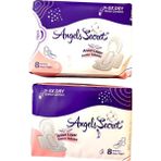 Angels Secret Gece Pedi Aktif Oksijen ve Negatif Iyonlu Hijyenik Kadın Pedi Gimdes Sertifikalı %100 Pamuk Yüzey 2li Set