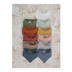 AngelsHug %100 Organik Müslin Çift Katlı Bebek Fular & Yakalık Mama Önlüğü & Salya Önlüğü Bez 12 ADET 40 CM