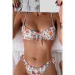 Angelsin Çiçek Baskılı Bikini Üstü Çok Renkli 34