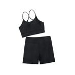 Angelsin Deniz Şortlu Sırtı Çapraz Tankini Bikini Takım - 38 - Siyah