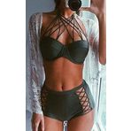 Angelsin Haki Yeşil 38 Yüksek Bel Bikini Takımı