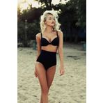 Angelsin Siyah Yüksek Bel Kaplı Bikini