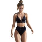 Angelsin Siyah Yüksel Bel Bikini Takım Siyah 34