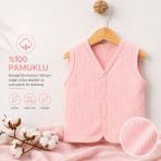 Angeltouch %100 Pamuk Kız Erkek Bebek Yelek Raporlu Basic - 3 - 6 Ay - Pembe