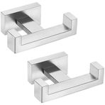 Angle Simple Banyo Çift Kanca 2 ADET, SUS304 Paslanmaz Çelik El Havlusu Tutucu, Banyo Havlusu Askısı, Duvar için Modern Bornoz Kancası, Fırçalanmış Nikel