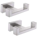 Angle Simple Banyo Çift Kanca 2 ADET, SUS304 Paslanmaz Çelik El Havlusu Tutucu, Banyo Havlusu Askısı, Duvar için Modern Bornoz Kancası, Fırçalanmış Nikel