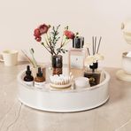 Angloria Tembel Susan Pikap Organizatör Kiler, Dolap için Baharat Organizasyonu, Mutfak Dolabı Düzenleyici, Masa Üstü için Takım, Banyo, Buzdolabı, Makyaj Vanity Tezgahı, Kaymaz, 9.4 inç, Beyaz