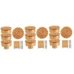 Angoily 12 Ahşap Sapı Dekoratif Kolları Çeker Rattan Çekmece Kolları Hasır Dokuma Çeker Dolaplar Ve Çekmeceler Için Kulplar Dolap Donanımı Şifonyer Kolları Kamış