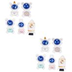 Angoily 2 Set Uzay Gemisi Takıları Zanaat Diy Astronot Çekicilik Mini Karalama Defteri Vazo Dekoratif Dekorasyon Güzel Kendin Yap Aksesuarlar Küçük Süs Reçine 10 Adet*2