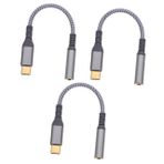 Angoily 3 Adet Usb-c Kulaklık Adaptörü Kablosu Type-cden 3 5 Mm Kulaklık Ses Dönüştürücü Ses Için