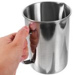 Angoily Paslanmaz Çelik Beher 1000 Ml Metal Ölçüm Kapları Dereceli Beher Doğru Ölçümler Için Terazili Kimya Laboratuvar Sürahisi