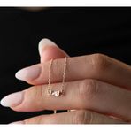 Angora Gümüş Baget Dikdörtgen Doğum Taşı Kolye – Minimal ve Zarif | Gold, Rose, Gümüş