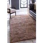 Angora Home Solid Shaggy Makine Halısı 4371B Kahve 152 cm x 230 cm Dikdörtgen