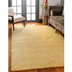 Angora Home Solid Shaggy Makine Halısı 4371D Sarı 152 cm x 230 cm Dikdörtgen