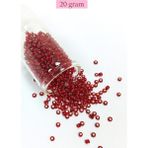 Angoravi Dökme Cam Kum Boncuk (8/0) 3 mm - 20 Gram - Koyu Kırmızı - Bnc183