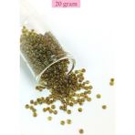 Angoravi Dökme Cam Kum Boncuk (8/0) 3 mm - 20 Gram - Yeşil Siyah - Bnc182