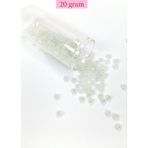 Angoravi Dökme Cam Kum Boncuk Büyük Boy (6/0) 4 mm - 20 Gram - İnci Beyaz - Bnc081