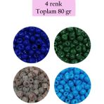 Angoravi Dökme Cam Kum Boncuk Büyük Boy (6/0) 4 mm - 4 Renk - Toplam 80 Gram - Bnc415