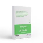 ANHELUS PAPER & DECO 25 adet beyaz karton DIN A4, 520 g/m2 kalınlığında, sert karton 21 x 29,7 cm, 25 sayfalık paket - Kesme, boyama ve çizim için saten karton