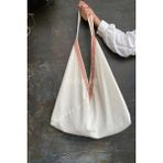 Anı Home Keten Kırmızı Kare Şeritli Bag Plaj Ve Omuz Çantası