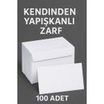 Anı Ofis Kırtasiye 100 Adet Kendinden Yapışkanlı Zarf Dtiye Mektup Para Belge Dilekçe Düğün Kına Nişan Sünnet