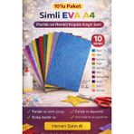 Anı Ofis Kırtasiye 10’lu Paket Simli Eva A4 Köpük Kağıt Seti – 2mm Kalınlık, Renkli ve Parlak