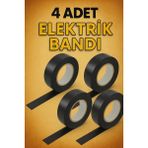 Anı Ofis Kırtasiye 4 Adet Siyah Elektrik Bandı | Elektrik, Kablo ve Tamir Işleri Için | Dayanıklı Bant Seti