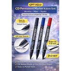 ANI OFİS KIRTASİYE A K Çift Uçlu CD Permanent Marker 3'lü Set (Kırmızı – Mavi – Siyah) | İnce Uç 0.5 mm & Kalın Uç 1.0 mm