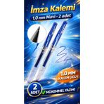 ANI OFİS KIRTASİYE A K İmza Kalemi 1.0 mm Mavi 2 Adet – Kalın Uç, Akıcı Yazım, Profesyonel İmza Kalemi