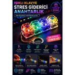 ANI OFİS KIRTASİYE A K Işıklı Klavye Tuşu Anahtarlık – Stres Giderici RGB Mekanik Tuş Tasarımı