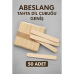 Anı Ofis Kırtasiye Abeslang Tahta Dil Çubuğu – Geniş | 50 Adet Tıbbi Ahşap Çubuk - Dondurma Dil Basma Ağda Çubuğu
