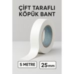Anı Ofis Kırtasiye Çift Taraflı Köpük Bant 5 Metre – 25MM Genişlik | Süper Güçlü Yapışkan Montaj Bandı