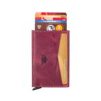 Anı Yüzük Erkek Bordo%100 Hakiki Crazy Deri Bozuk Para Bölmeli Mekanizmalı Kredi Kartlık Vintage Cüzdan Bordo