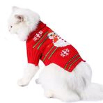 ANIAC Noel Yavrusu Kazak Kardan Adam Küçük Köpek Triko Kar Tanesi Kedi Kıyafeti Evcil Hayvan Kış Giysileri Soğuk Hava Noel Sweatshirt Yavru Kedi Chihuahua Yorkie XS için, Kırmızı (Kardan Adam, Large)