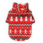 ANIAC Tatil Küçük Köpek Kapüşonlu Tasma Halkalı Noel Köpek Kıyafeti Kış Kardan Adam Yavru Sweatshirt Noel Kedi Giyim Komik Kapüşonlu Mont XS (X-Small, Kırmızı)