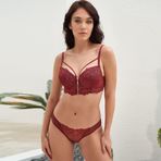 Anıl 4816 Bordo 90B Fermuarlı Önden Açılan Dolgulu Sütyen Takım