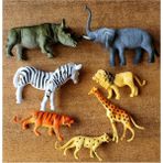 Anıl Anıloyuncak Oyuncak Vahşi Hayvan Figürleri Fil Aslan Kaplan Gergedan Zürafa Çita Kaplan Zebra - Renkli