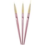 Anil Professional Cosmetics Tırnak Süsleme Fırçası Seti 3 Parça Pembe Renkli Tırnak Bakım Fırçaları