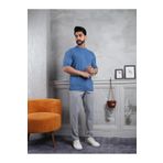 Anılfashion Erkek Pamuklu Oversize Mavi Nefes Alan Triko Tişört