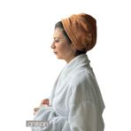 Anılsan %100 Pamuk Hardal Havlu Bone Saç Kurutma Bonesi Kafa Havlusu Duş Banyo Bonesi Islak Saç Kurulama Bon