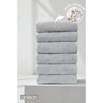 Anılsan 6'lı Greek Gri El Havlusu - 50x90 Cm, 225 Gr, %100 Pamuk, Spa Ve Otel Havlusu